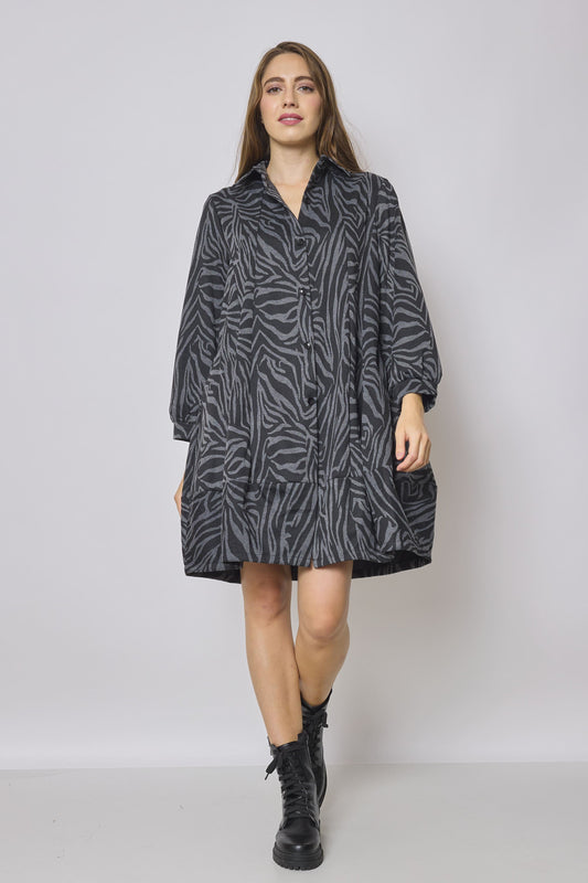 Robe chemise zèbre