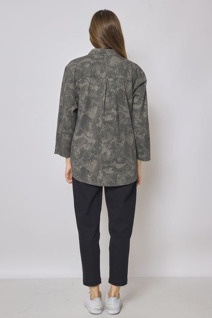 Veste courte grise en coton