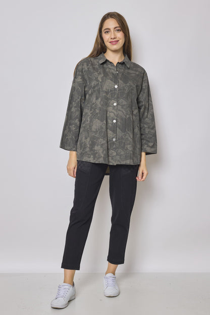 Veste courte grise en coton