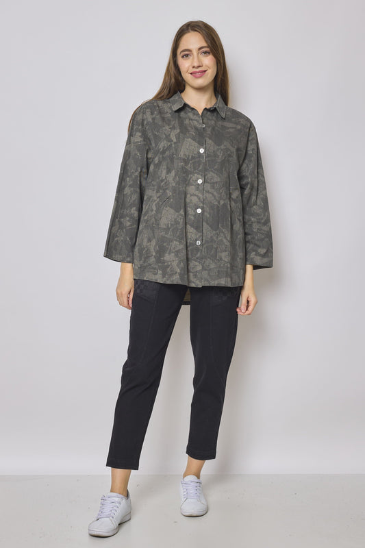 Veste courte grise en coton