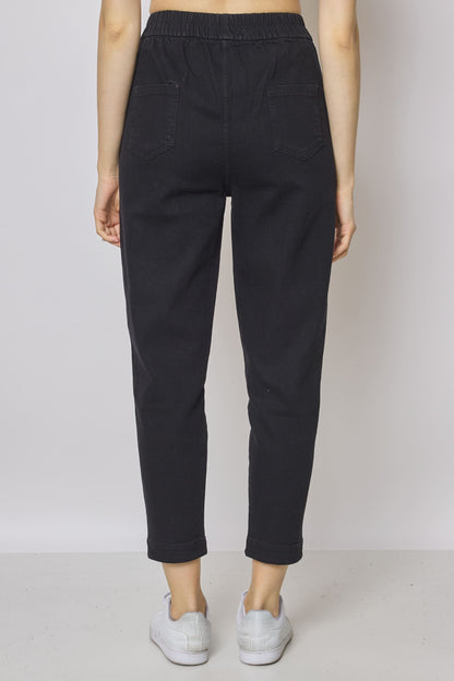 Jean noir patchwork rayures